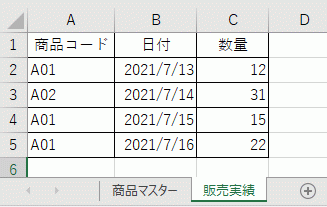 販売実績シート