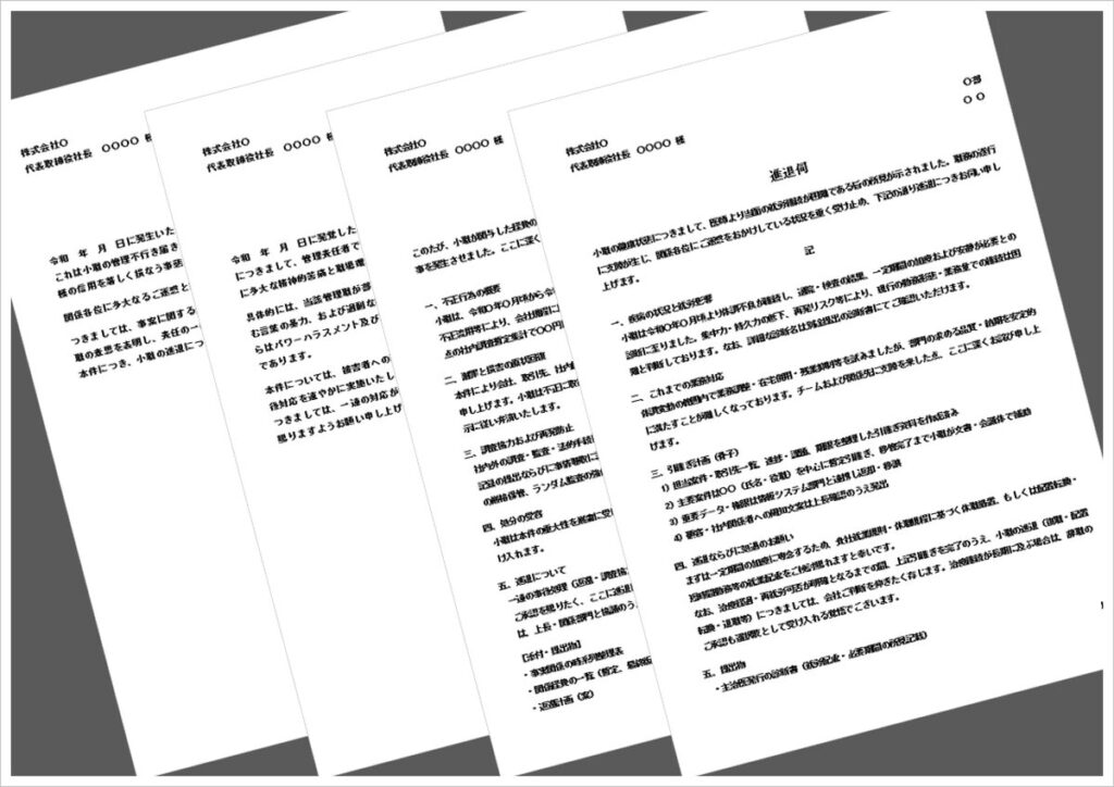 【無料ダウンロード】進退伺テンプレート4選｜情報漏洩・ハラスメント・横領・病気別のWord文例